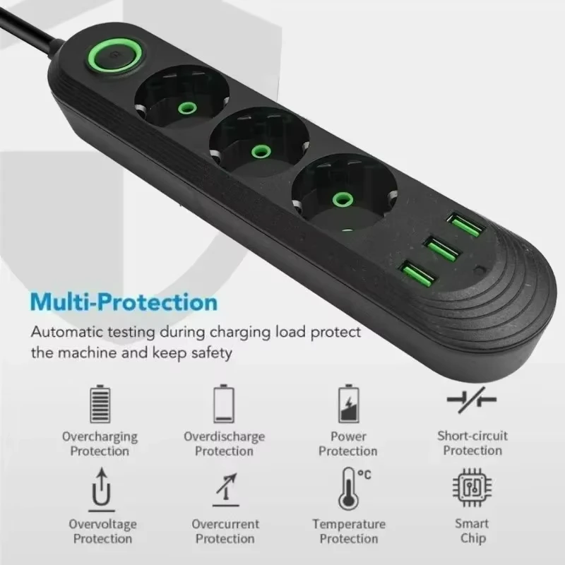 2500w eu plug ac outlet multiprise power strip extension 2500w eu plug ac outlet multiprise power strip extension