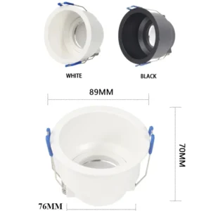 recessed light socket black white round square aluminum ceiling spotlight