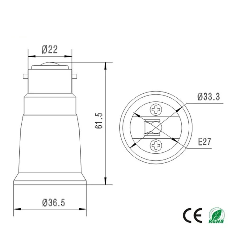 2pcs b22 to e27 lampholder adapter fireproof screw e27 to bayonet b22 2pcs b22 to e27 lampholder adapter fireproof screw e27 to bayonet b22