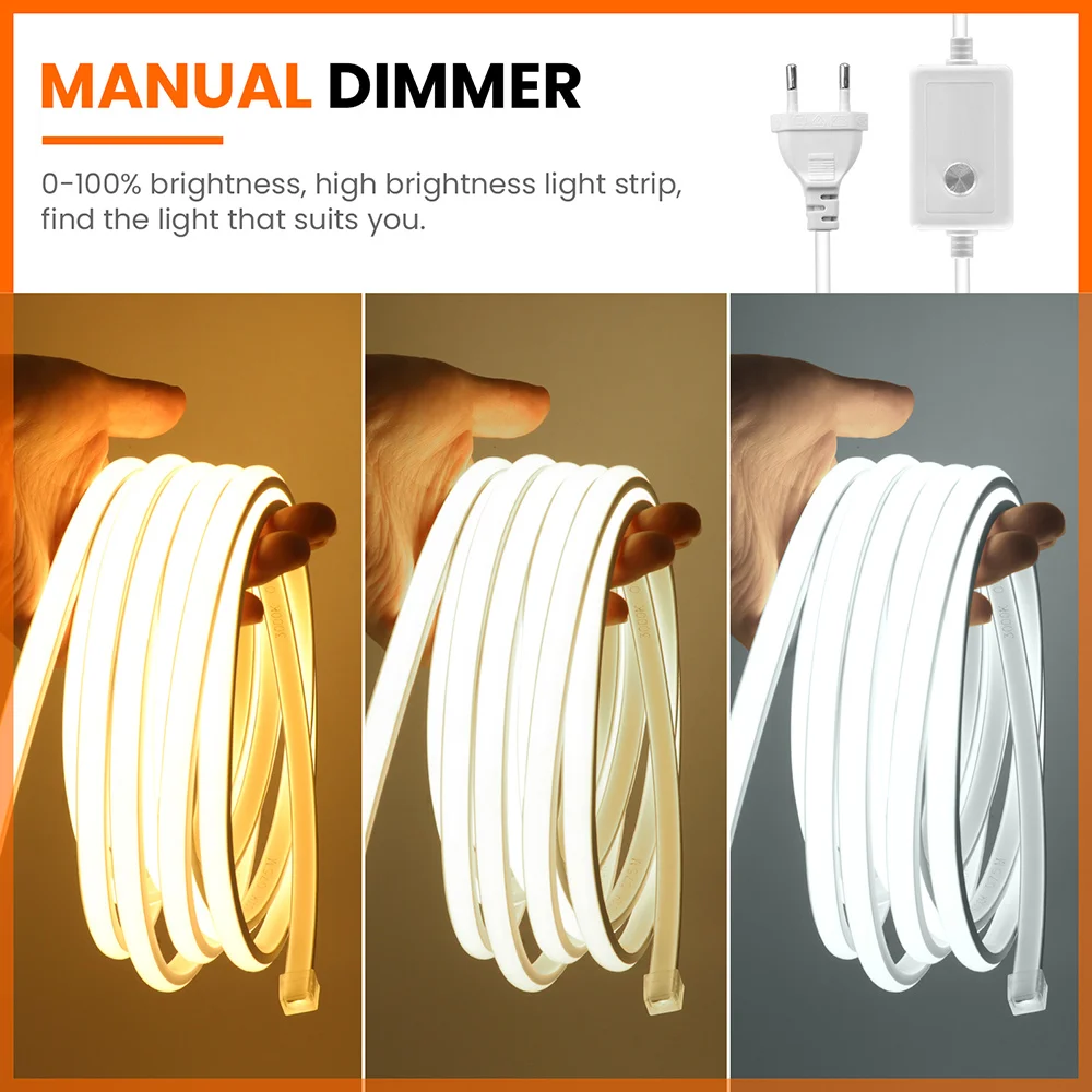 ip68 waterproof cob led strip light 220v dimmer switch power kit ip68 waterproof cob led strip light 220v dimmer switch power kit