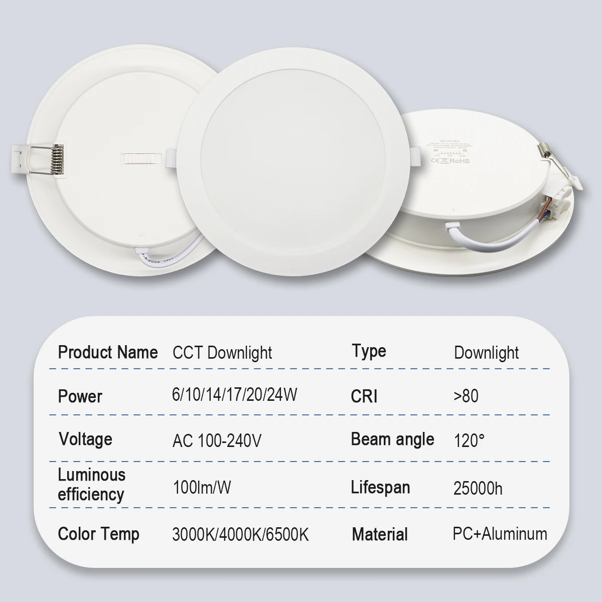 6pcs recessed round square dial swich cct led spot downlight 6w 6pcs recessed round square dial swich cct led spot downlight 6w