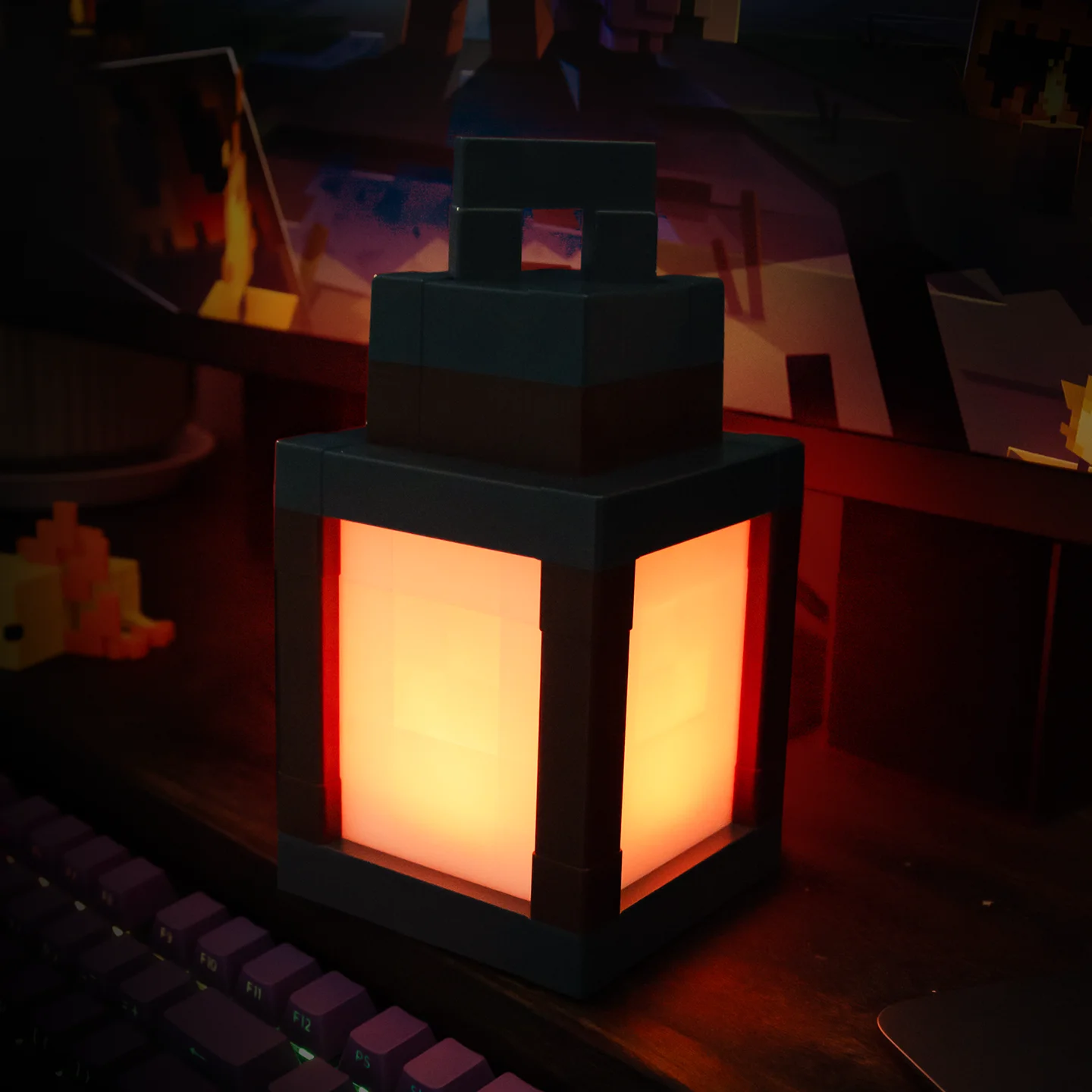 pixel style night light portable lantern tabletop ornament 16 colors lantern pixel style night light portable lantern tabletop ornament 16 colors lantern