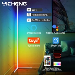 180cm white tuya rgb floor lamp smart app remote control
