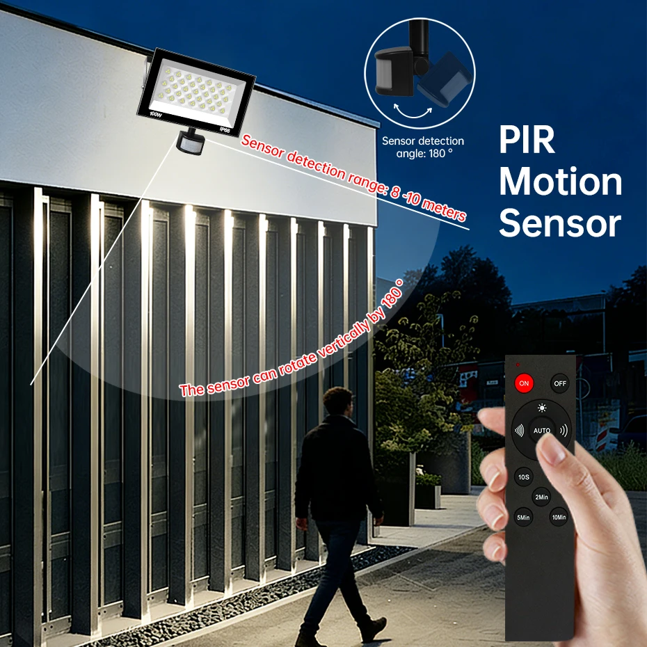 eu au uk led floodlight motion sensor remote ac220v 30w 100w eu au uk led floodlight motion sensor remote ac220v 30w 100w