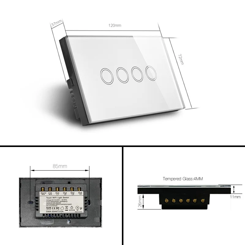 light wall switch interruptor glass touch panel wireless light wall switch interruptor glass touch panel wireless