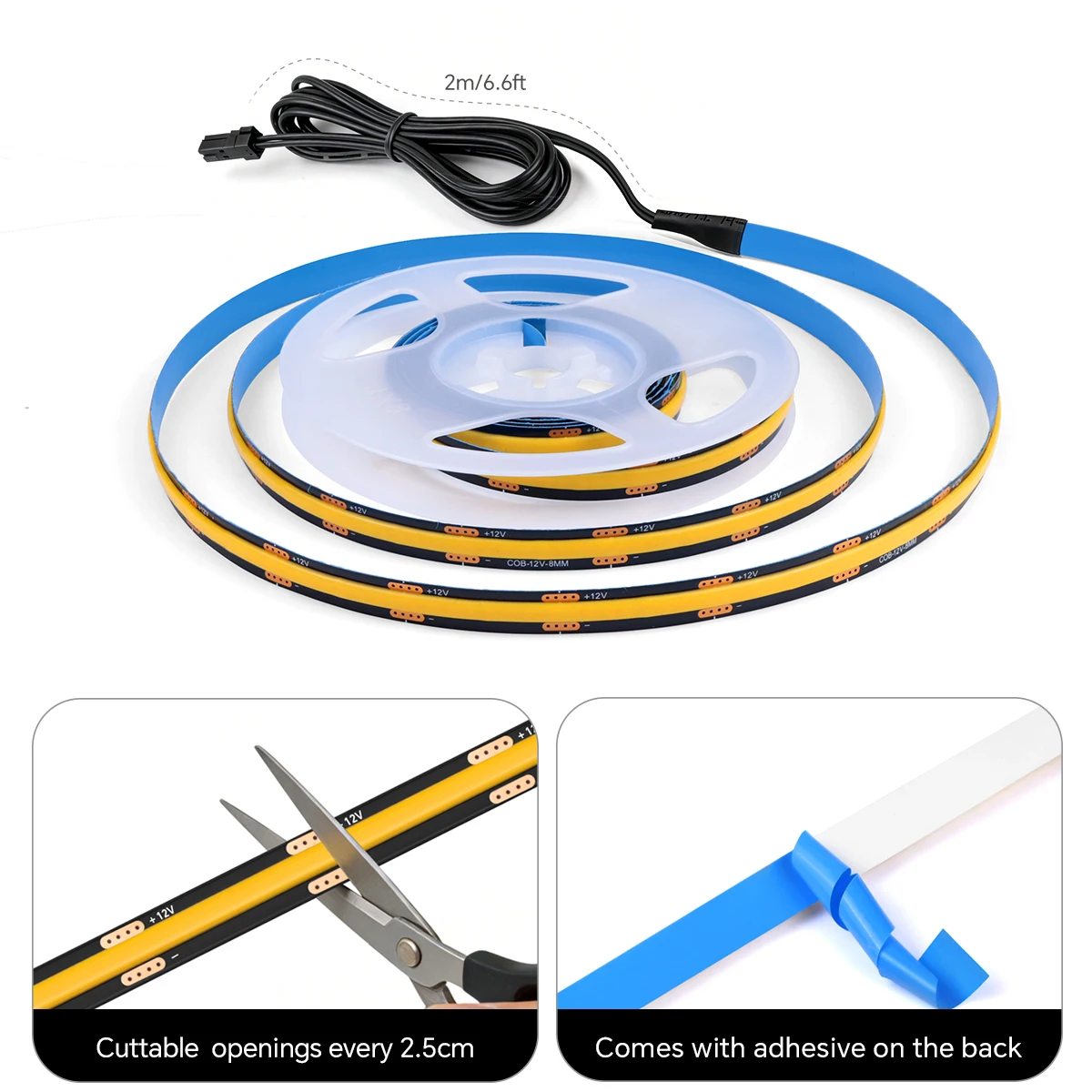 1 6pcs new arrival black pcb fcob led strip light 1 6pcs new arrival black pcb fcob led strip light