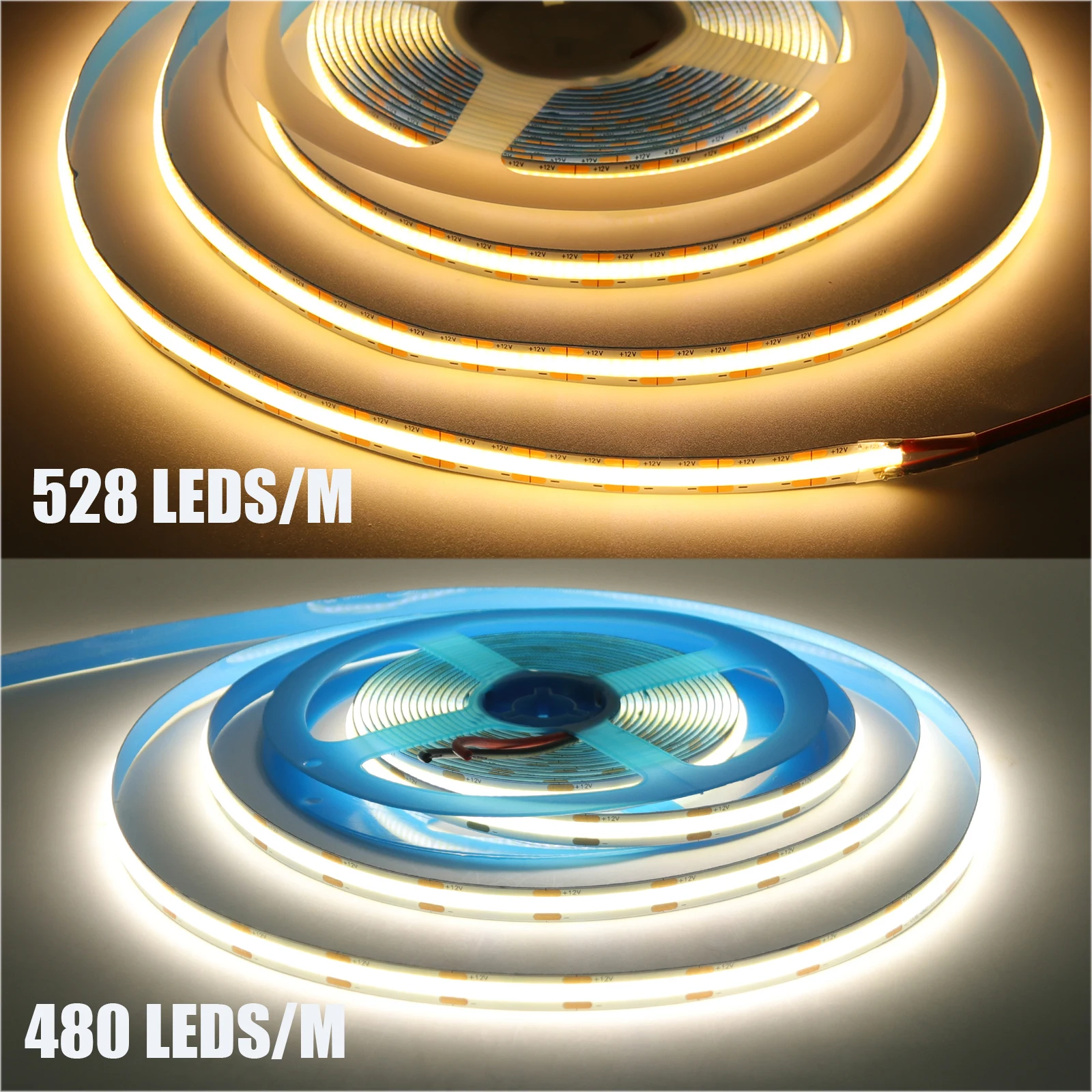 dc 12v 24v cob strip 480 384 320 528leds/m high density dc 12v 24v cob strip 480 384 320 528leds/m high density