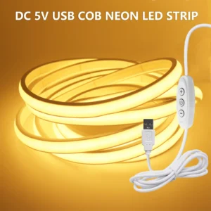 5v cob led strip with 3key dimmer usb 320leds/m waterproof