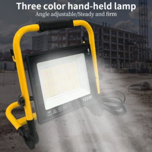 ‌3 color dimmable handheld work light 100w ip65