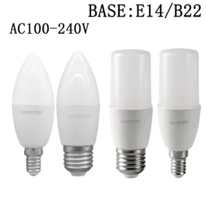 2 8pcs 220v 9w led candle bulb e14/e27 base c37 t37 4000k daylight natural light4000k