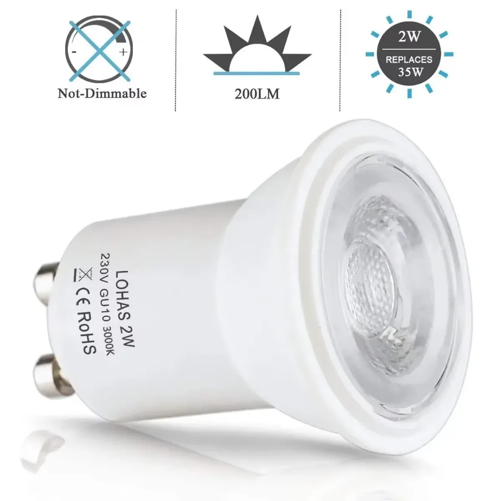 led light bulb 2w mini gu10 smd 3000/6000k warm/cold white led light bulb 2w mini gu10 smd 3000/6000k warm/cold white