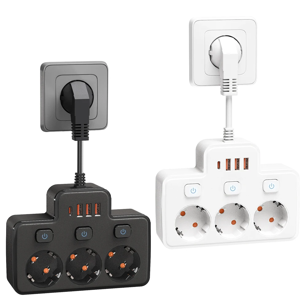 eu plug ac power strip wall independent switch 2500w european standard plug eu plug ac power strip wall independent switch 2500w european standard plug