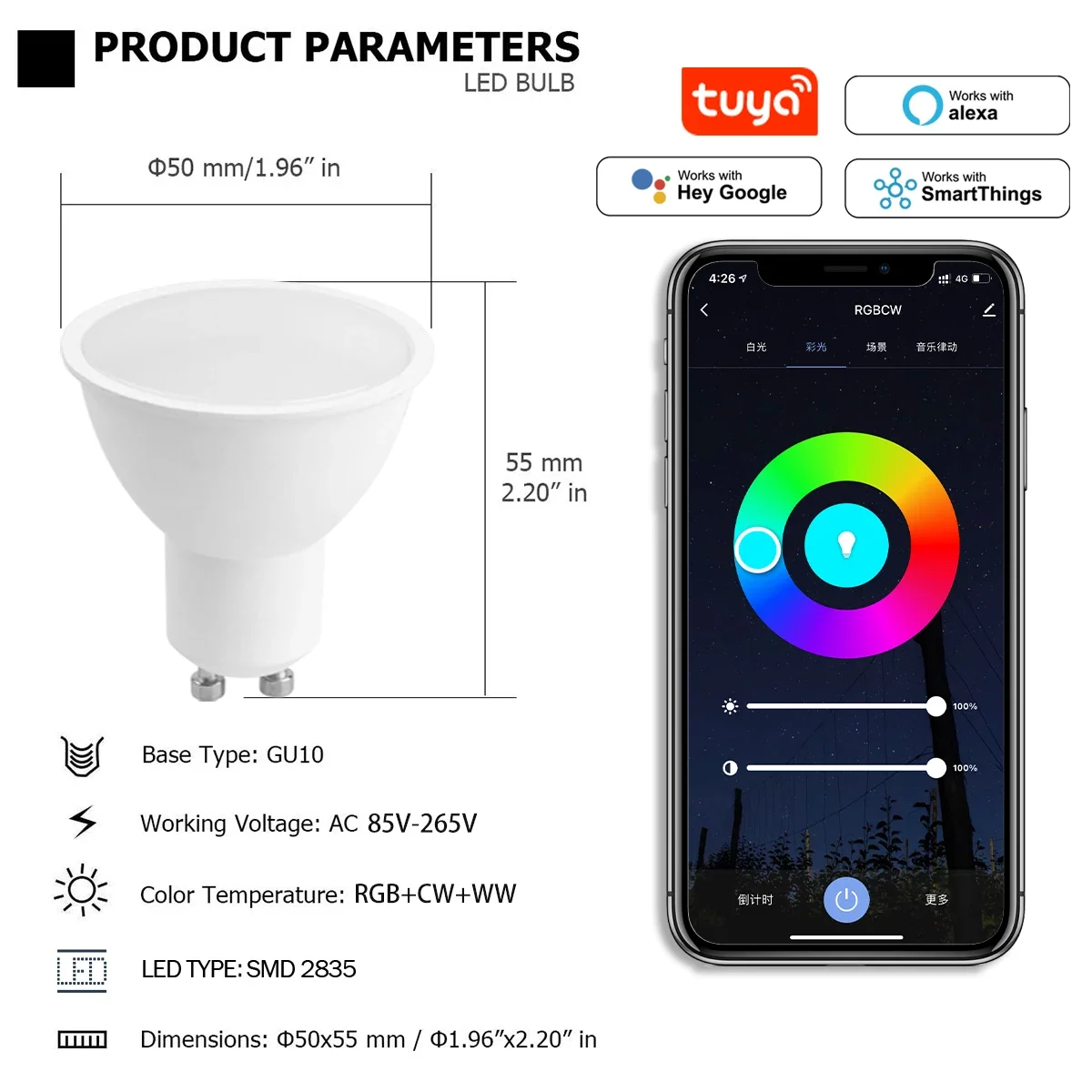 1 10pcs gu10 led rgb smart light bulb dimmable gu10 6w 1 10pcs gu10 led rgb smart light bulb dimmable gu10 6w